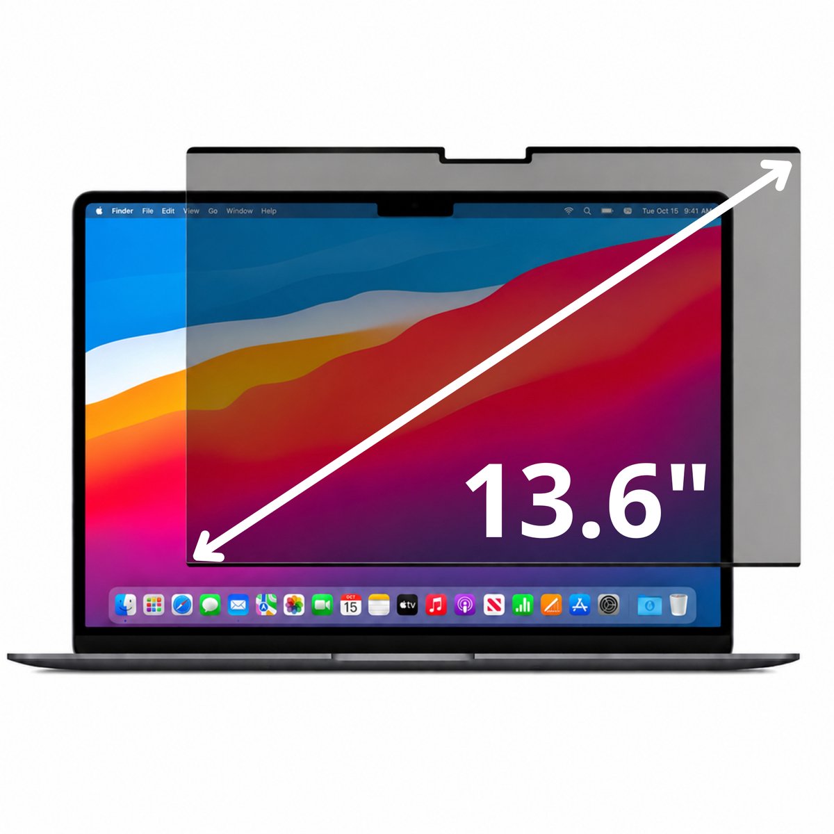 Mastersøn Macbook Air 13.6 inch Privacy Scherm - Screenprotector - Filter - 2022 t/m 2025