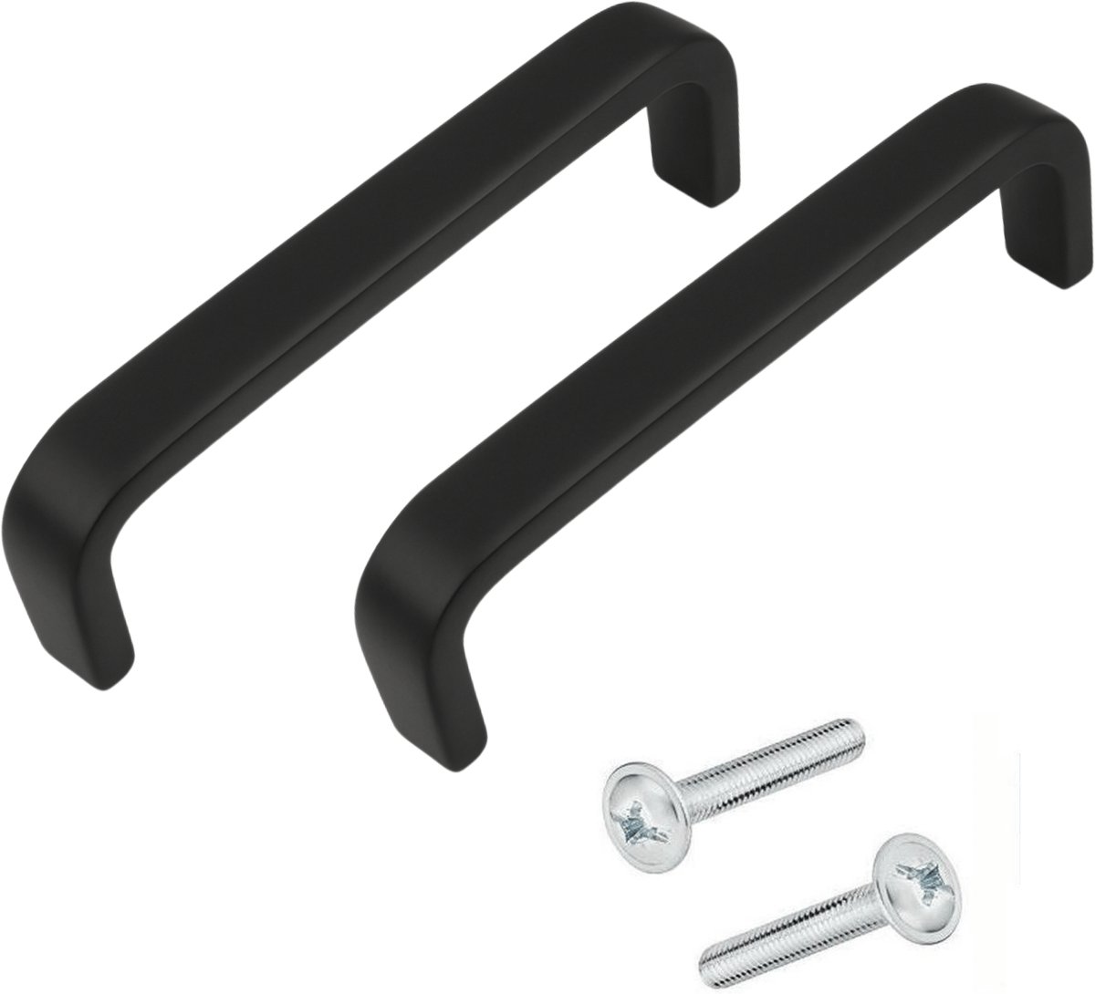 2X Handgreep 128mm Aluminium Zwart – Greepjes - Handgreep - Handgrepen keukenkastjes - Handvatten - Meubelgreep Zwart - Handgrepen voor deurtjes