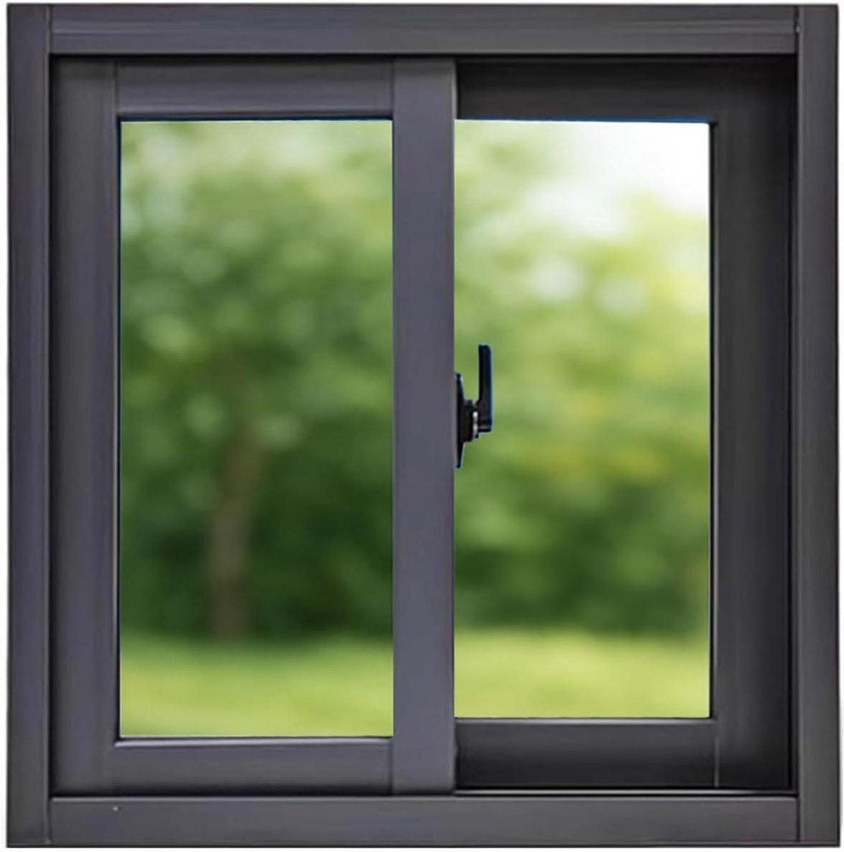 Schuifkeldervenster - Ventilatieraam - Ruimte Ventilatie - Gehard Glas - 23x17 Inch - Zwart