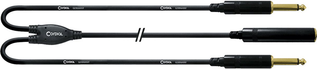 Cordial CFY 0.3 GPP tussenstuk voor kabels 2x 6.3mm 6.3mm Zwart