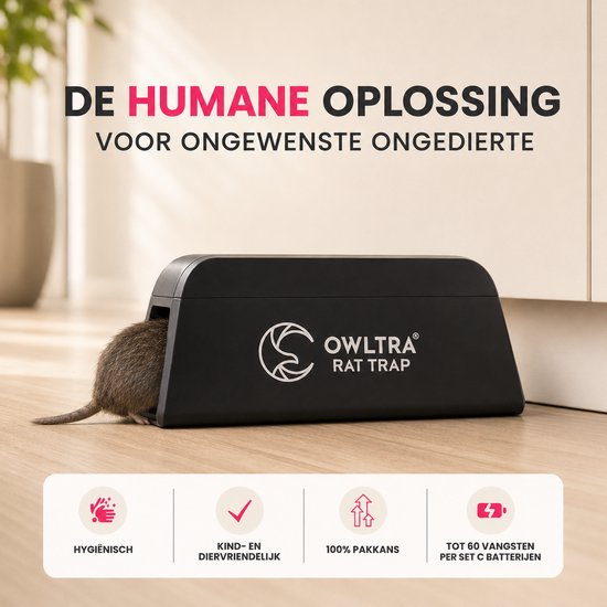 OWLTRA® Elektrische rattenval - Ongediertebestrijding - Veilig ...