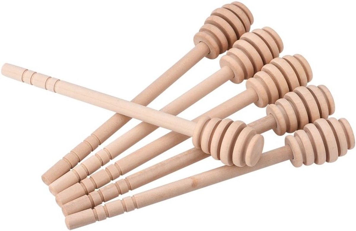 50 Stuks Houten Honinglepels, Ideale Roerstaafjes voor Honing, Perfect voor Drizzle en Serveergebruik