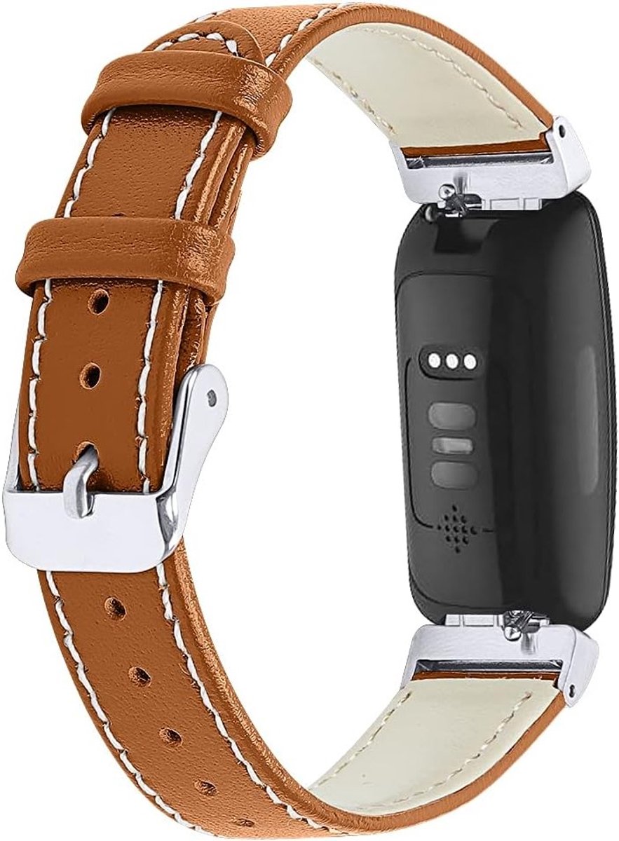 Lederen Vervangband voor Fitbit Inspire/Inspire HR/Ace 2 - Stijlvolle Armband voor Fitness Tracker, Geschikt voor Mannen en Vrouwen, Bruin