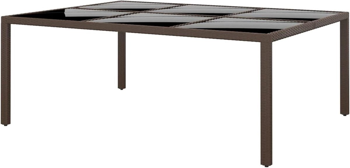 Tuin Eettafel - Buitenmeubel Rotan - Buiten Dineren - Weerbestendig Rotan - 200x150 cm - Bruin