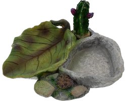Schildpad Waterbak - Reptielen Voederbak - Voedsel Serveren - Hars Materiaal - 14 x 12.5 x 8 cm - Grijs