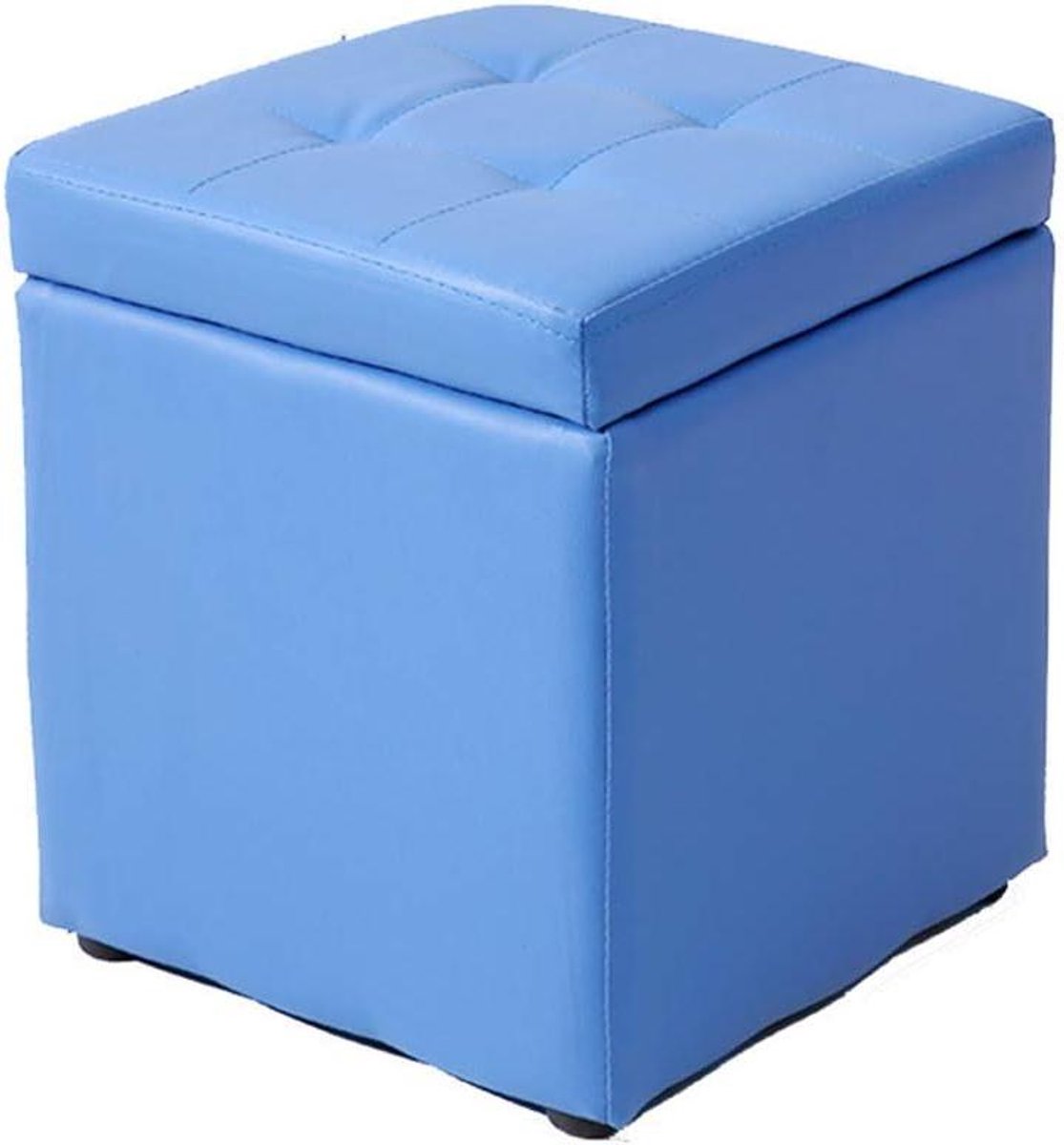 Opbergkruk - Voetenbank Kubus - Ruimte Organiseren - Scharnierend Deksel - 30 x 30 x 35 cm - Roze Blauw