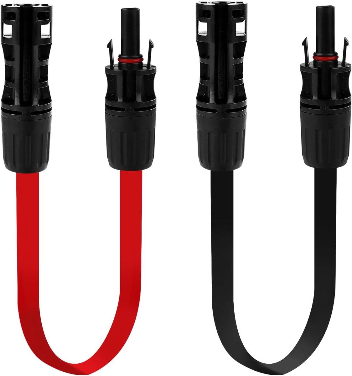 Zonne-energie Kabel - PV Connector - Energie Opwekken - Plat Ontwerp - 42cm - Zwart Rood