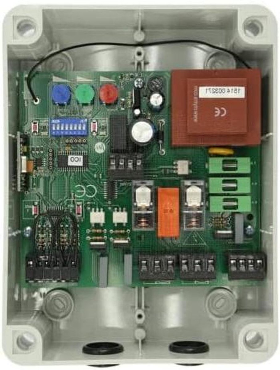 Stuurplaat Rangeerplank - Automatisering Deuropener - Draaideuren Automatiseren - Inclusief Behuizing - 230 Vac - Grijs