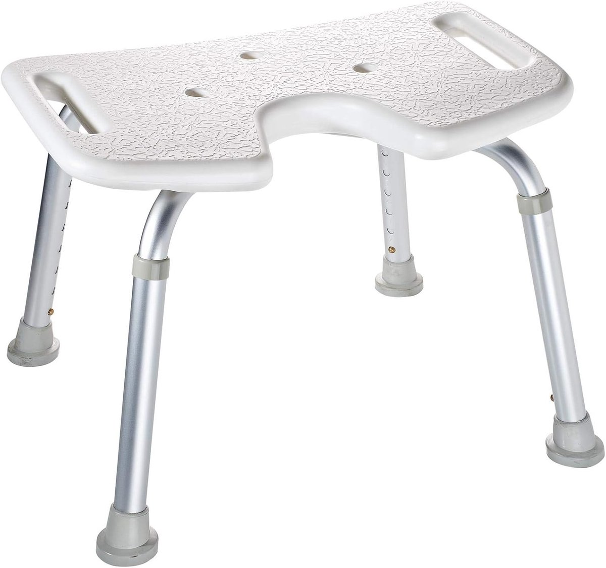 Douchestoel - Badstoel Zithulp - Veilig Douchen - In Hoogte Verstelbaar - 48 x 31.5 cm - Wit