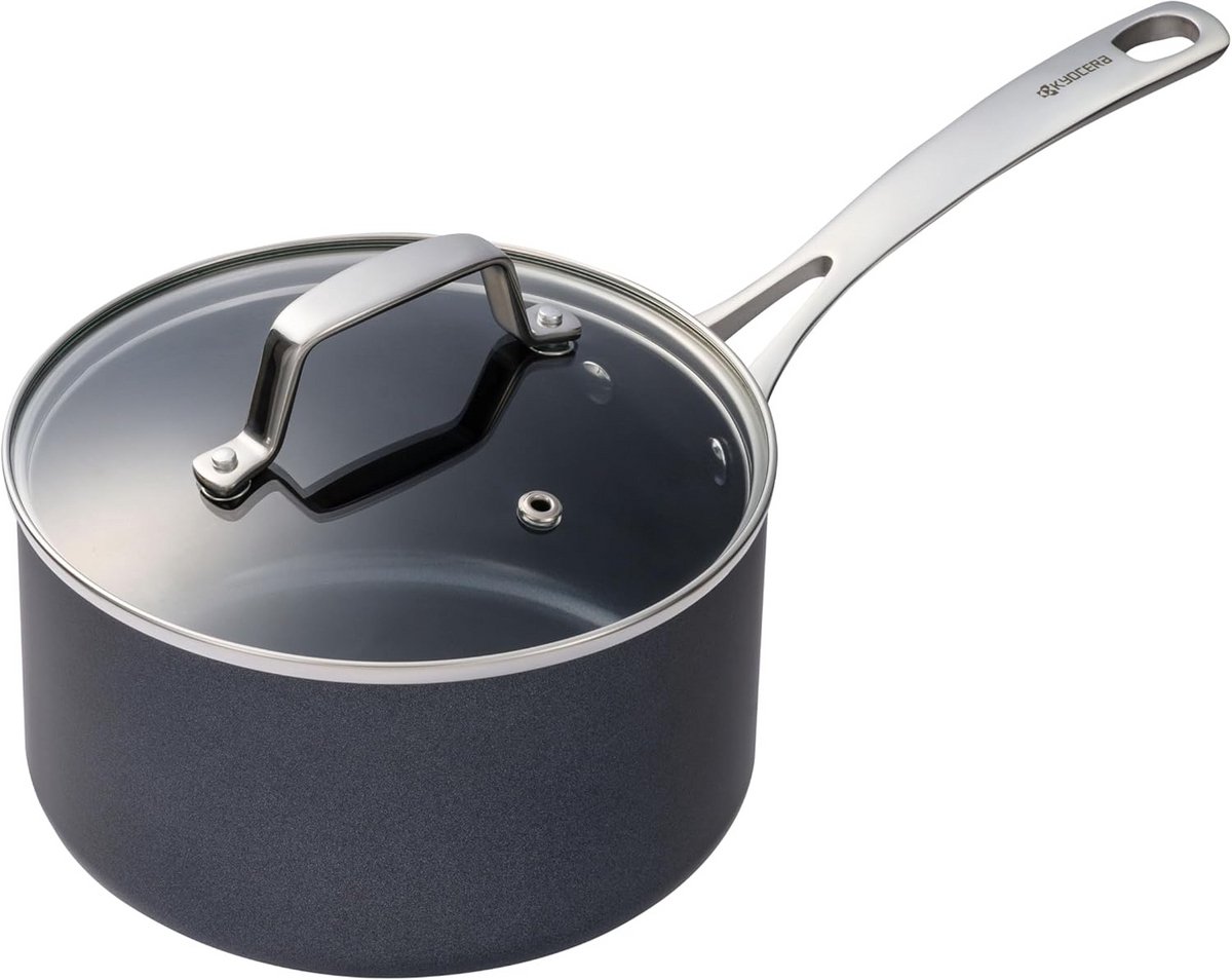 Keramische Koekenpan 18 cm PFAS-vrij met Glazen Deksel voor Alle Warmtebronnen
