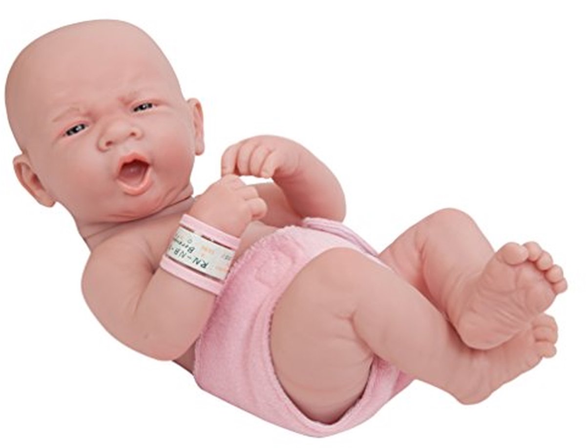 Realistische Baby Doll met Luier, Fles en Deken - 35,56 cm