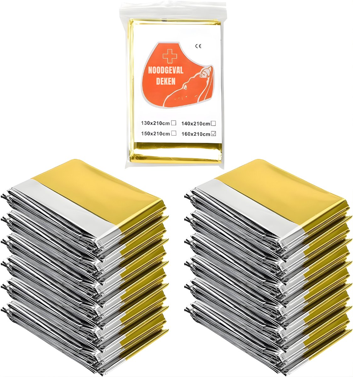 Nexvo® Nooddeken - Isolatiedeken - Reddingsdeken - Goud/Zilver - 210cm x 160cm x 1cm