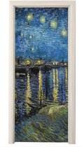 Sticker de porte Nuit étoilée sur le Rhône - Van Gogh - Art - 85x205 cm - Poster de porte