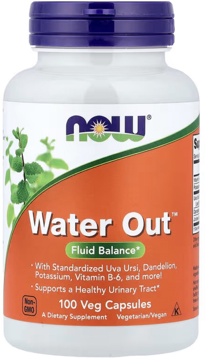 NOW Foods Water Out – 100 Veg Capsules | Kruidenformule met Uva Ursi, Paardenbloem & Kalium