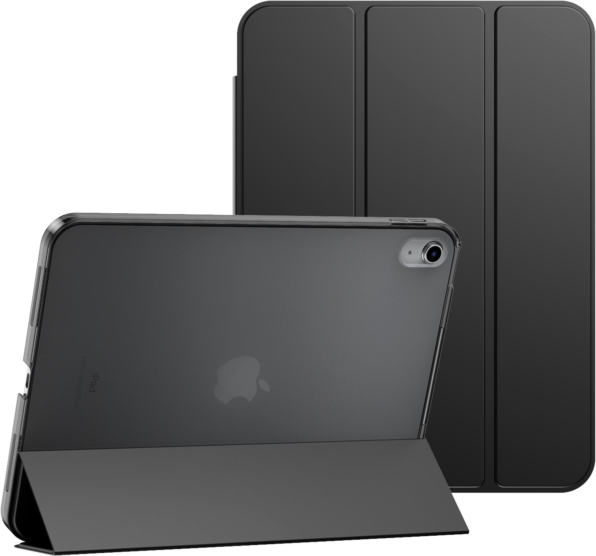 IYUPP Tablet Hoes Geschikt voor iPad 11 2025 A16 / iPad 10 2022 10.9 inch Hoesje - Trifold Bookcase - Auto Sleep/Wake - Hard Back - Zwart