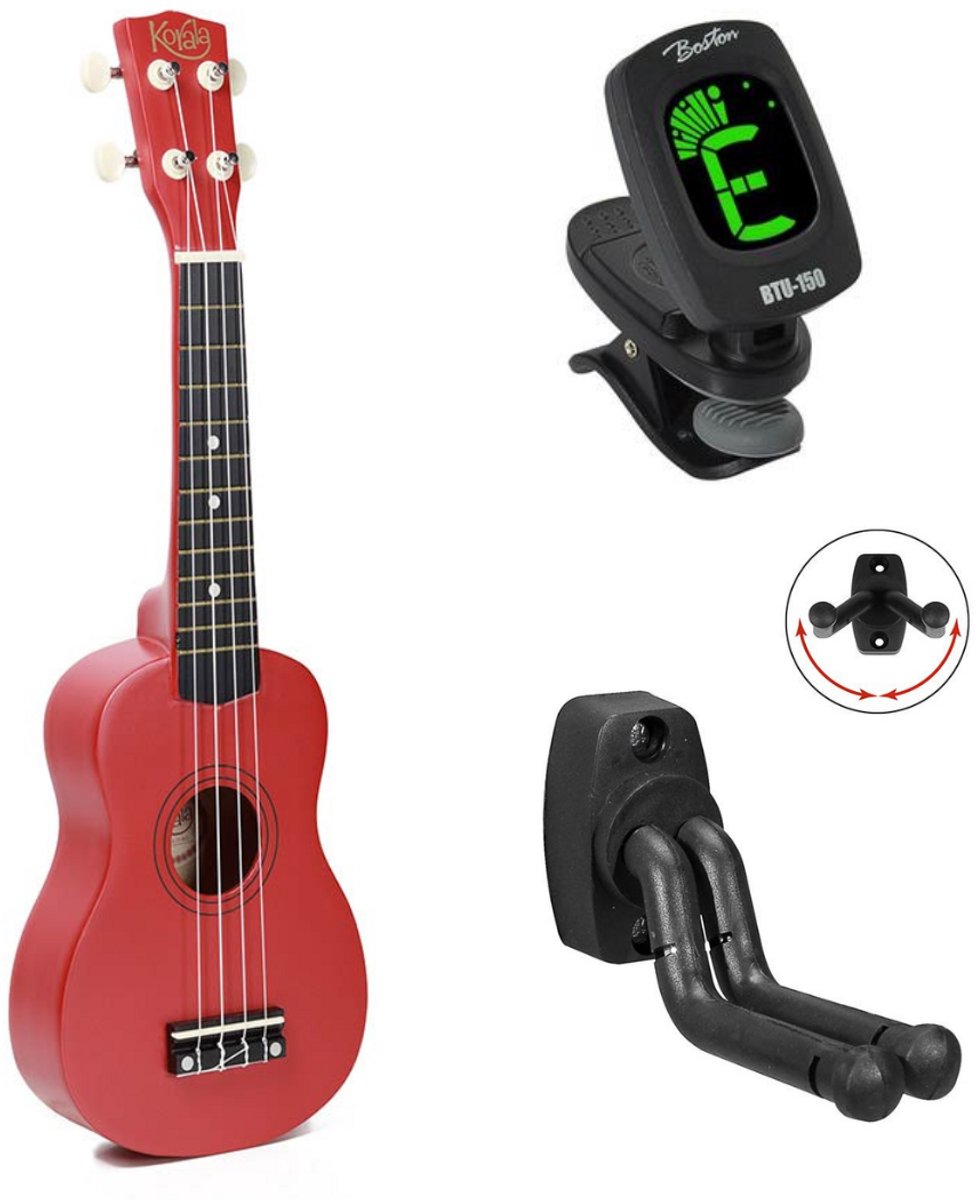 Korala UKS-15 bundel sopraan ukulele Rood