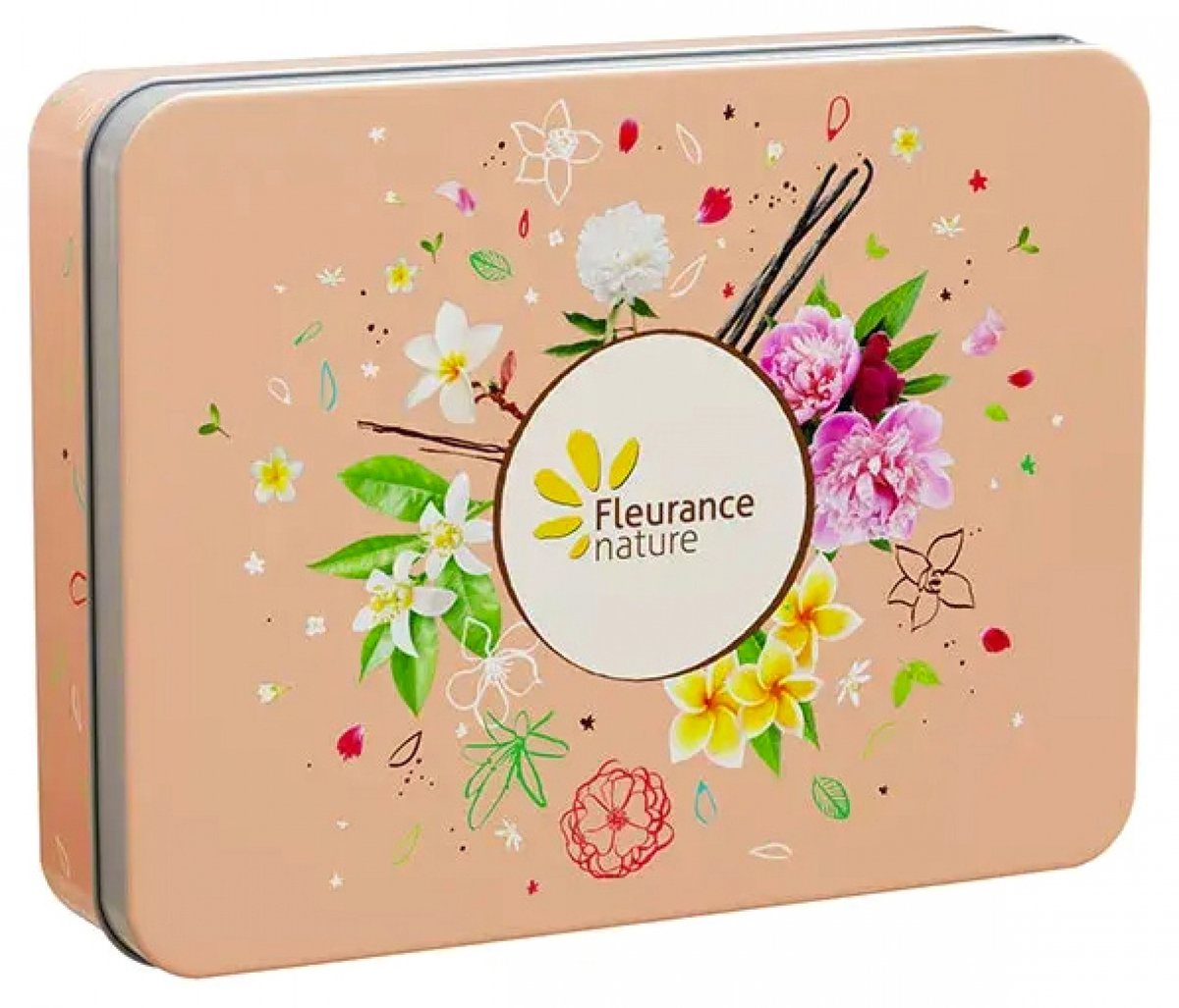 Fleurance Nature - 4 HANDCRÈMES PEACH HANDS BLOEMEN ESCAPE BOX - CADEAUVERPAKKING