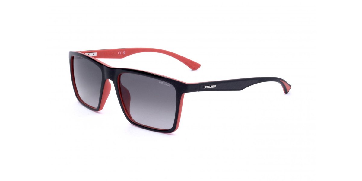 Police SPLN26 Shiny black with semi matt red parts 54/17/145 MAN Zonnebrillen