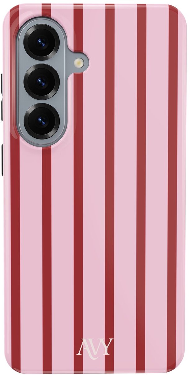 AVY Hoesje geschikt voor Samsung Galaxy S26 Plus | Linea Sol | Strepen | Roze | Hard Shell Back Cover | Compatibel met MagSafe & Qi2