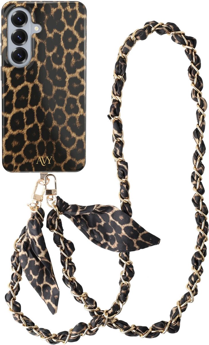 AVY Hoesje Met Telefoonkoord | Geschikt voor Samsung Galaxy S26 | Compatibel met MagSafe & Qi2 | Hard Shell Back Cover | Stijlvol Bijpassend Koord Crossbody (120CM) | Panthera Chic