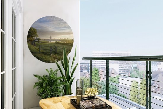 Garden Circle Barrières autour du paysage du parc national des Broads - 60x60 cm - Affiche de jardin