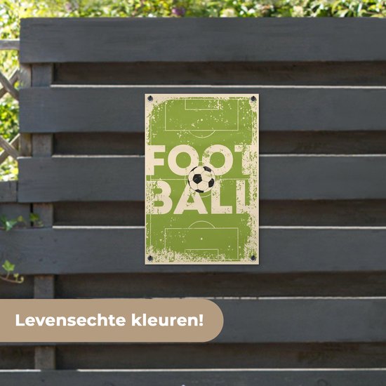 Illustration Vintage d'un terrain de football avec la citation Football 40x60 cm