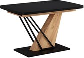 Eettafel Uitschuifbaar - Eetkamertafel Keukentafel - Gezellig Tafelen - Tijdloos Ontwerp - 120-160 x 80 cm - Zwart Gouden Eik
