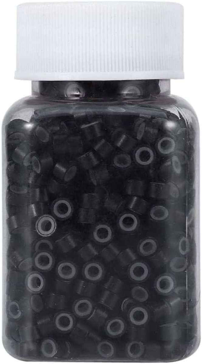 Siliconen Oorringen van 5mm voor Haarextensions - 1000 Stuks in 5 Kleuren, Ideaal voor Creatieve Haarstyling