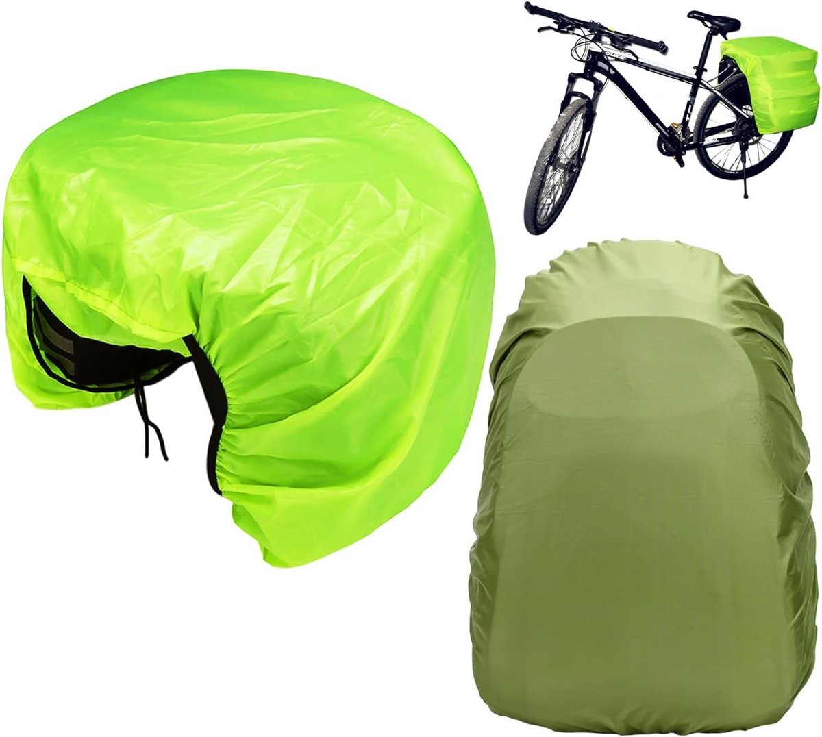 SPHProducts - Regenhoes voor Fietstas - Waterdichte Bescherming - Groen - Geschikt voor Fietstassen en Rugzakken - Ideaal voor Slecht Weer