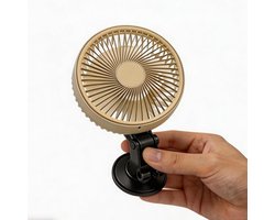 Auto Raamventilator – Ventilator Auto Auto Koeler – Verfrissende Reis – Zuignap Bevestiging – 13.6 cm Diameter – Gebroken Wit