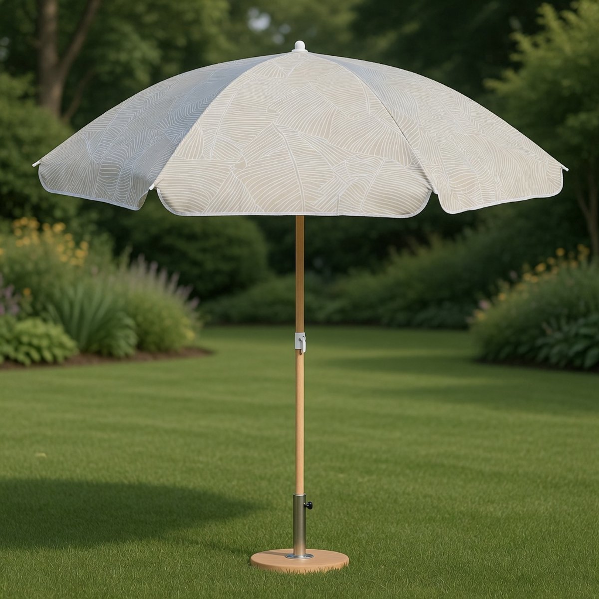 Compacte Strandparasol 160 cm UV-Bescherming 30+ met Draagtas – Crème/Bruin Design – Mobili Bella