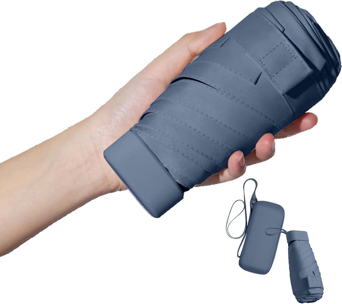 Vouwbare Reisparaplu, Compact en Lichtgewicht voor Zon en Regen, Winddicht met UV-bescherming voor Dames en Meisjes, Haze Blauw