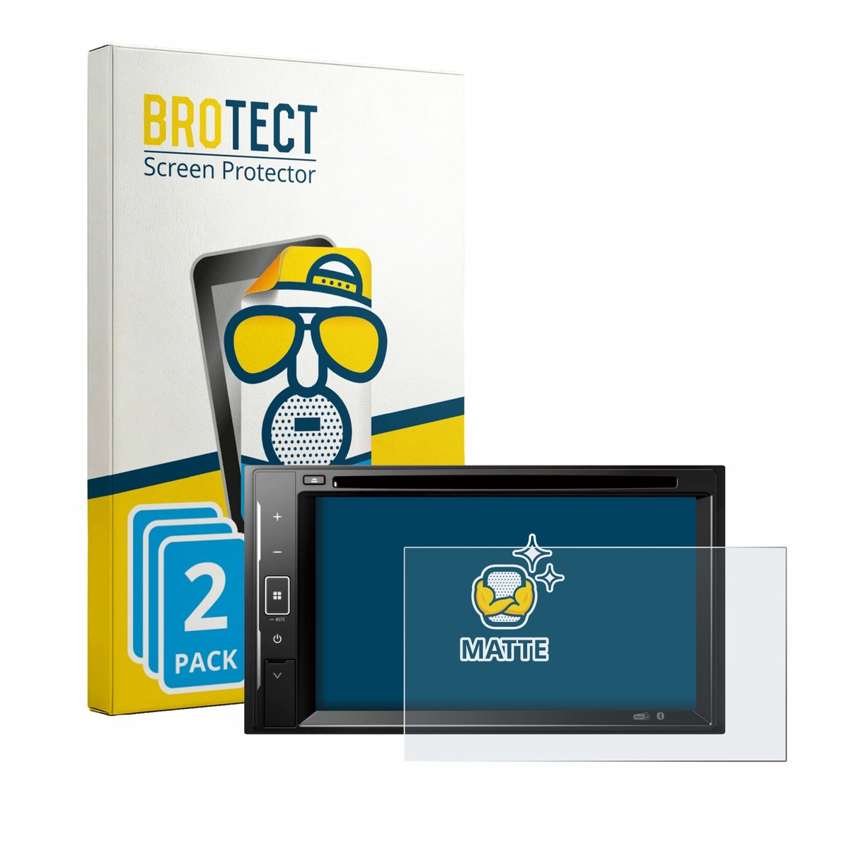BROTECT - Screenprotector voor Pioneer DMH-A240DAB - Folie Beschermfolie matte 2 Stuks