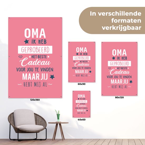 Posters de jardin extérieur Mamie - Citations - Mamie tu m'as déjà - Proverbes - 60x90 cm