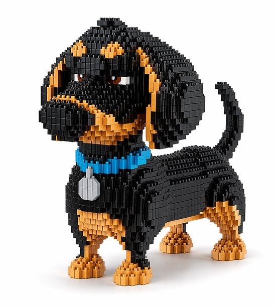 Larcele Doe-het-zelf micro hond bouwstenen speelgoed bakstenen voor vanaf 12 jaar, 1154 stuks KLJM-02 (teckel 2 Larcele Doe-het-zelf micro hond bouwstenen speelgoed bakstenen voor vanaf 12 jaar, 1154 stuks KLJM-02 (teckel 2