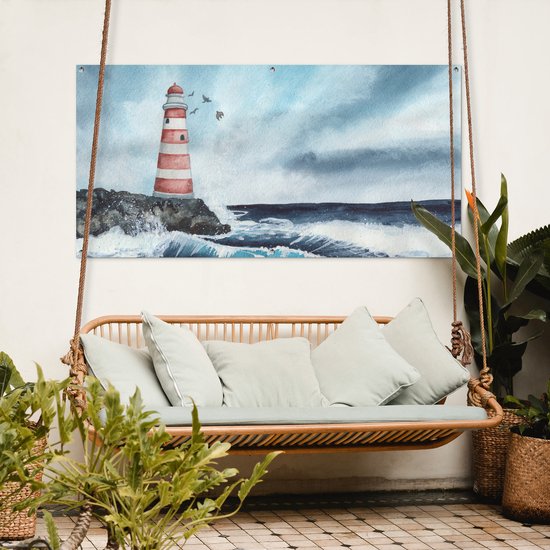Décoration murale' extérieur Phare - Mer - Golf - 160x80 cm