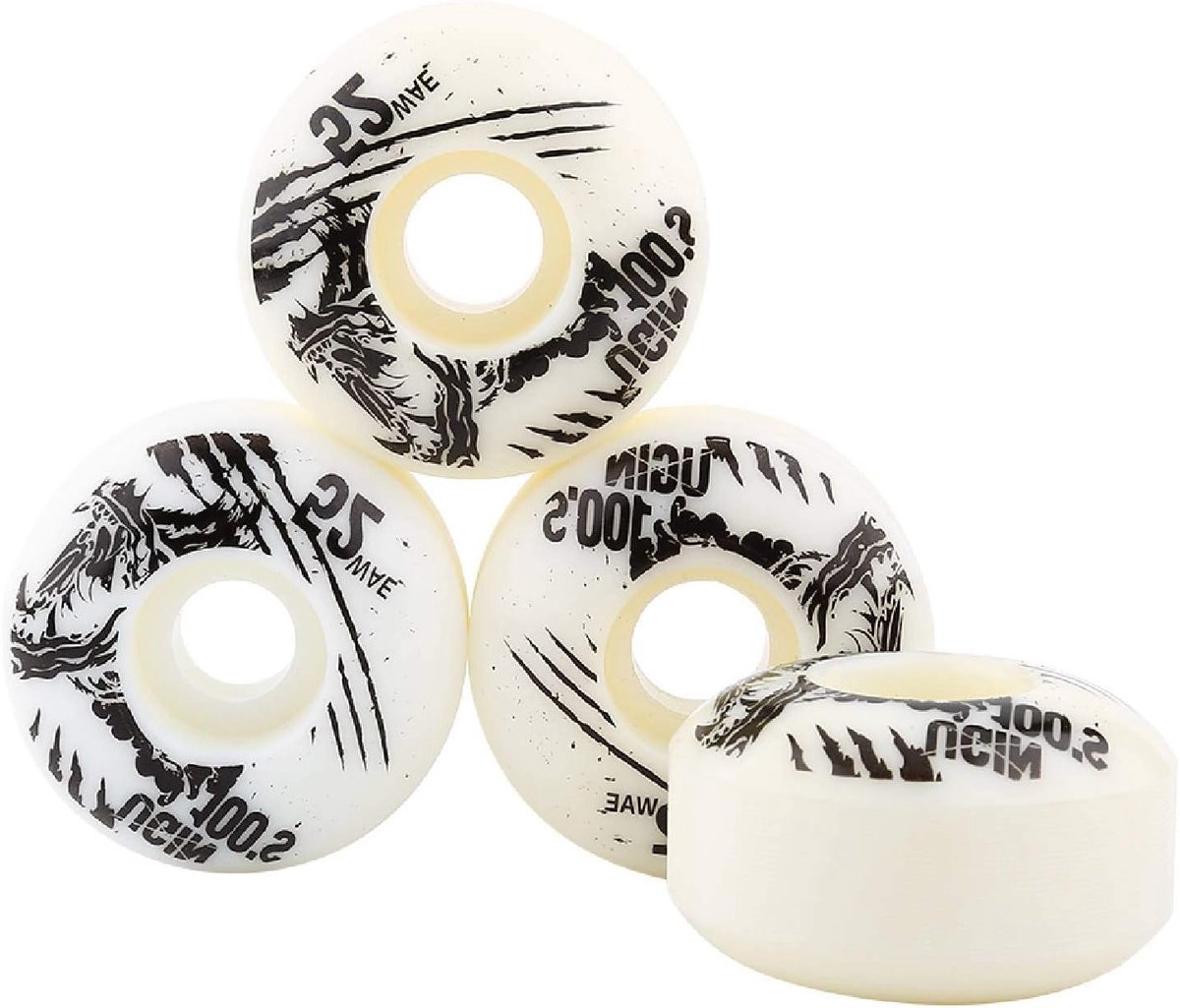 Dailygoods- Skateboard Wielen 52mm - 4 Stuks/Set - Duurzaam PU - Stabiel - Geschikt voor Ruw Terrein - Hardheid SHR-100A - Skatewielen