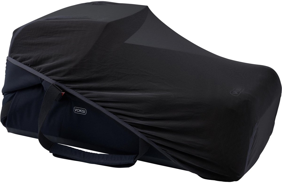 Voksi Carry Me Canopy and Mosquito net - Muggennetje en zonnekapje - Babynestje accessoire - Accessoire voor Carry Me babynestje - Black