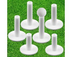 6 Pcs Silicone Golf Tees - Golf Simulatortees - Winter Golf Tees - Witte Golf Tees - Geschikt voor Indoor - Outdoor - Winter Gras - Driving Range - 3 Maten: 5.8cm - 6.5cm - 7.5cm