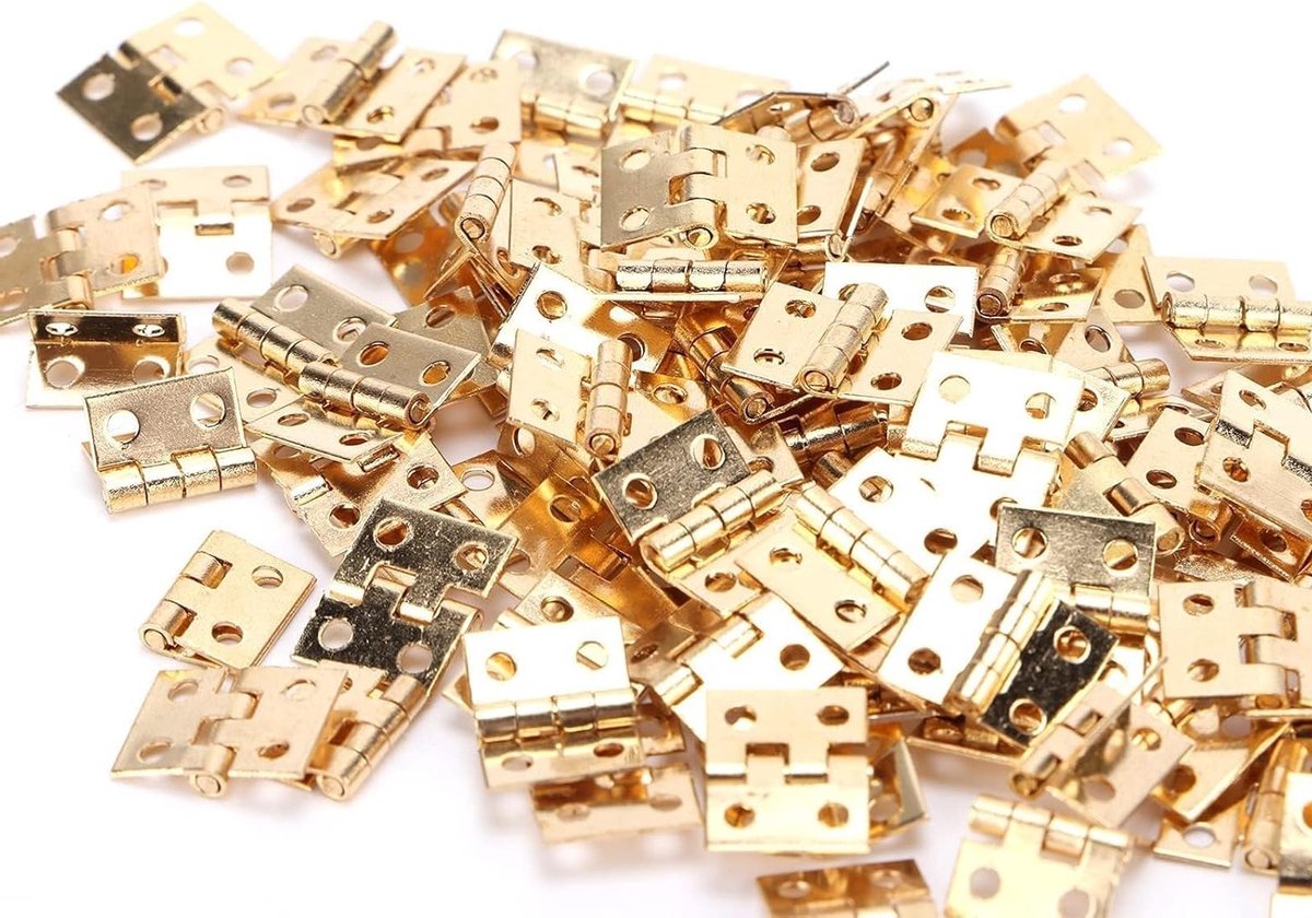 100 Miniatuur Deurhengsels voor Poppenhuis, 8 x 10mm, Perfect voor DIY Projecten en Sieradenboxen