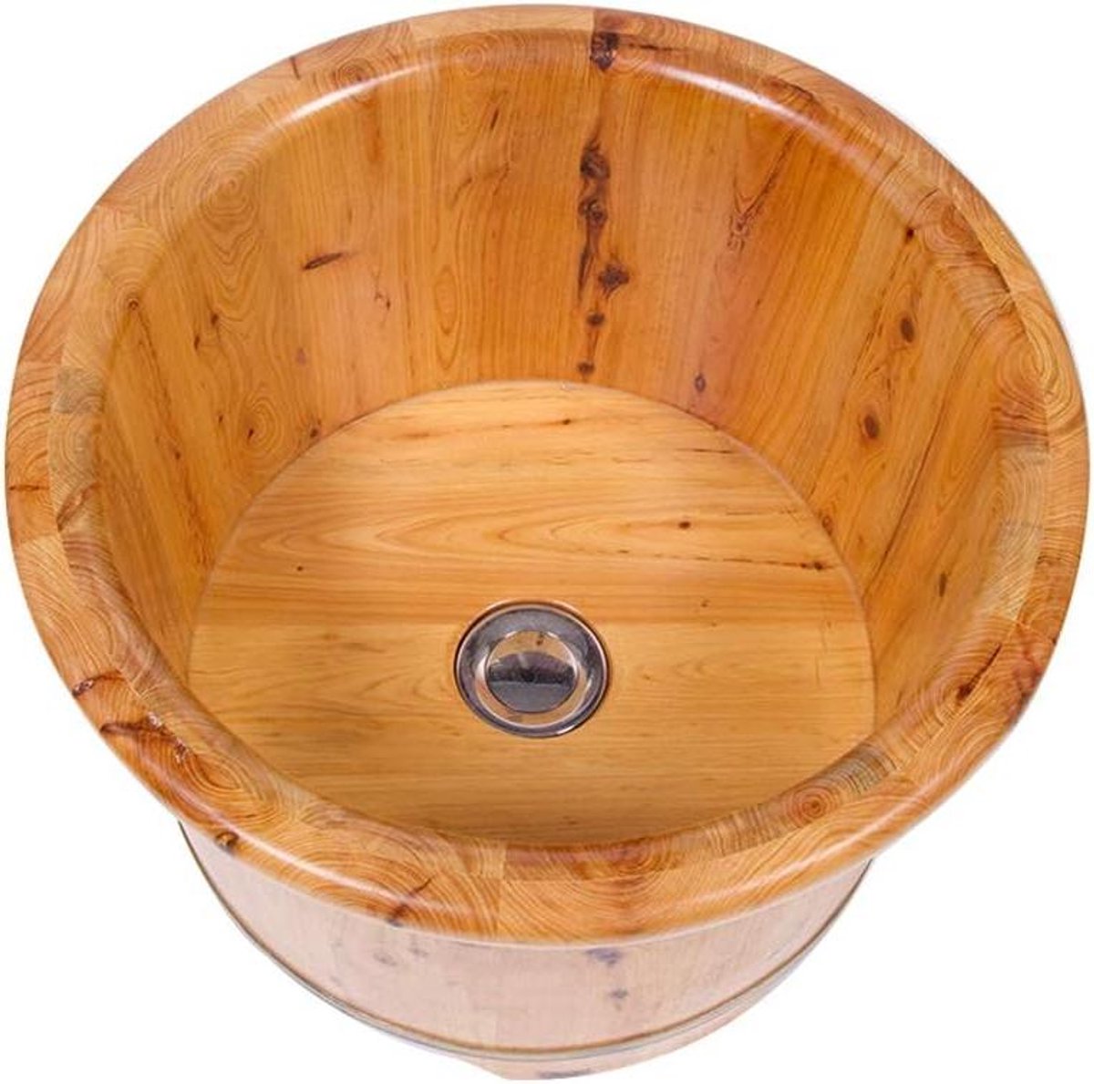 Voetenbad Houten Vat - Voetbad Spa Emmer - Voeten Ontspannen - Massief Cederhout - 30-40 cm Hoogte - Houtkleur