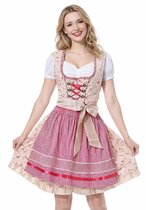 Dirndl Lorelei 3 delig Volwassenen Vrouwen Licht Roze Oktoberfest Maat 36