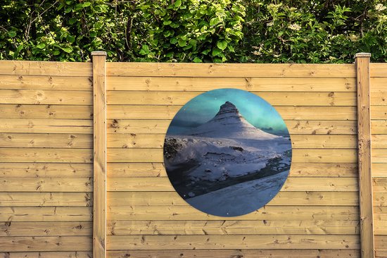 Garden Circle Islande - Berg - Neige - 120x120 cm - Affiche de Jardin Ronde - Extérieur - XXL
