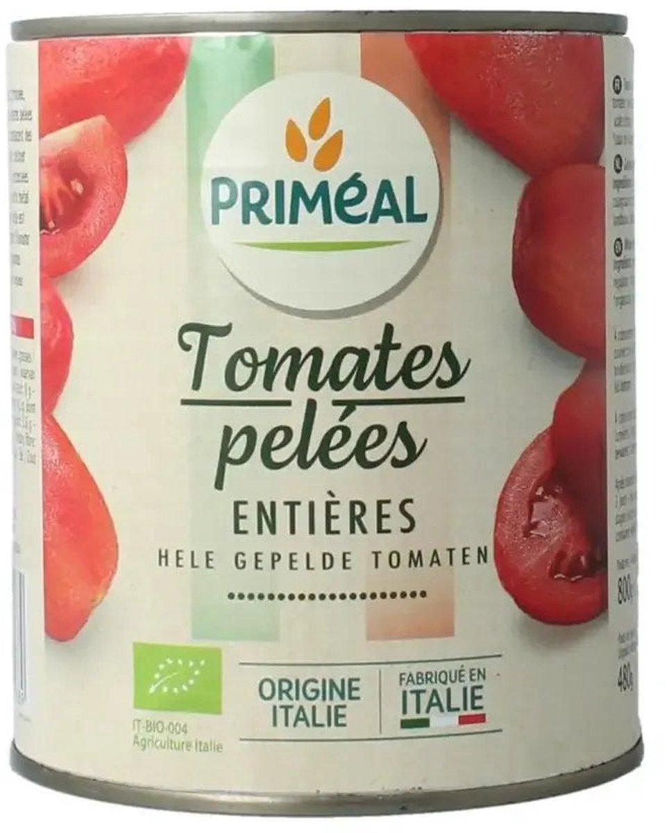 Primeal Tomaten gepeld biologisch 800 gram