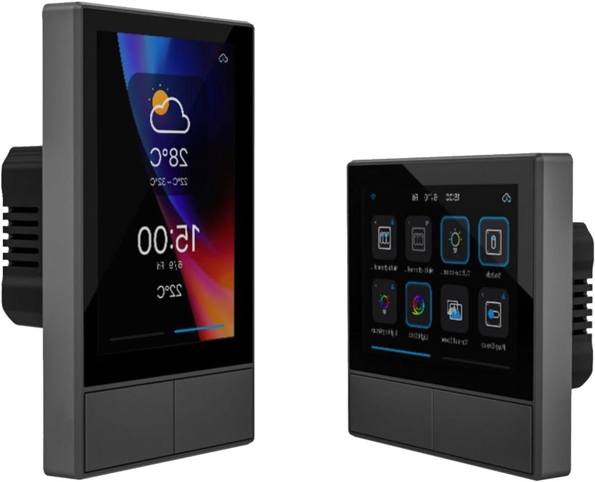 Smart Home Touch Panel - Slimme Schakelaar - Huis Automatisering - Met Temperatuurfunctie - Wandmontage - Zwart