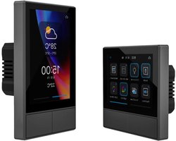 Smart Home Touch Panel - Slimme Schakelaar - Huis Automatisering - Met Temperatuurfunctie - Wandmontage - Zwart