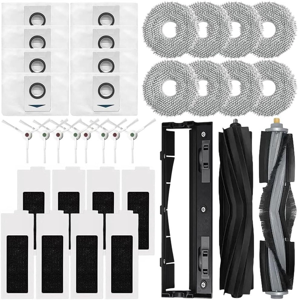 Robot Stofzuiger Onderdelen - Vervangingskit Robot - Robot Onderhoud - Complete Set - 35 Stuks - Wit