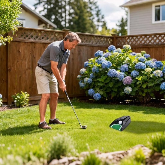 Golfbal Terugkeer - Putting Hulp - Golf Training - Automatisch Rebound Mechanisme - 27 x 17 x 7 cm - Grijs — afbeelding 3