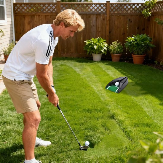 Golfbal Terugkeer - Putting Hulp - Golf Training - Automatisch Rebound Mechanisme - 27 x 17 x 7 cm - Grijs — afbeelding 4