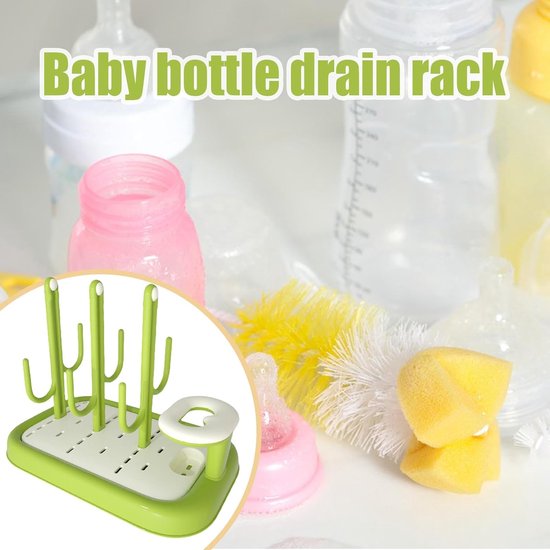 Baby Flessen Droogrek - Fleshouder Organizer - Voedingsbenodigdheden Drogen - Cactus Vorm - 25 x 21 x 25 cm - Groen — afbeelding 4